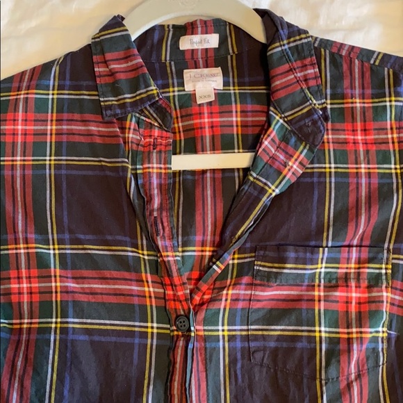 EUC J Crew plaid button up XXS - Picture 3 of 3
